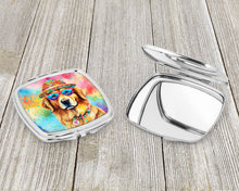 Load image into Gallery viewer, Golden Retriever Hippie Dawg Compact Mirror – Stylish Purse Mirror with Artistic Covers
