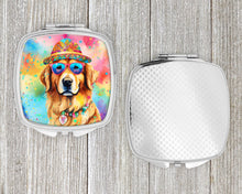 Load image into Gallery viewer, Golden Retriever Hippie Dawg Compact Mirror – Stylish Purse Mirror with Artistic Covers
