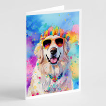 Load image into Gallery viewer, Great Pyrenees Hippie Dawg Greeting Cards - Blank Note Cards – 8-Pack of Artist-Designed Cards with Envelopes