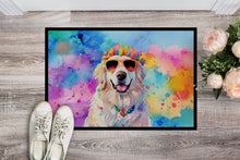 Load image into Gallery viewer, Great Pyrenees Hippie Dawg Doormat - 24x36 Decorative Floor Mat – Indoor/Outdoor Rug with Artistic Flair