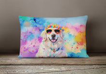 Load image into Gallery viewer, Great Pyrenees Hippie Dawg Fabric Decorative Pillow