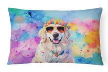 Load image into Gallery viewer, Great Pyrenees Hippie Dawg Fabric Decorative Pillow