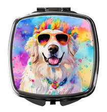 Load image into Gallery viewer, Great Pyrenees Hippie Dawg Compact Mirror – Stylish Purse Mirror with Artistic Covers