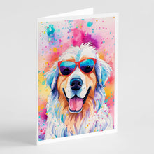 Load image into Gallery viewer, Great Pyrenees Hippie Dawg Greeting Cards - Blank Note Cards – 8-Pack of Artist-Designed Cards with Envelopes