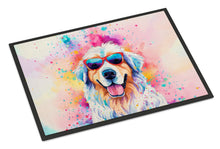 Load image into Gallery viewer, Great Pyrenees Hippie Dawg Doormat - 24x36 Decorative Floor Mat – Indoor/Outdoor Rug with Artistic Flair
