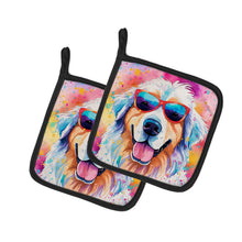 Load image into Gallery viewer, Great Pyrenees Hippie Dawg Pot Holders - Set of 2 Decorative Kitchen Helpers | Made in the USA