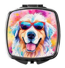 Load image into Gallery viewer, Great Pyrenees Hippie Dawg Compact Mirror – Stylish Purse Mirror with Artistic Covers