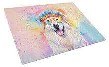 Load image into Gallery viewer, Great Pyrenees Hippie Dawg Glass Cutting Boards – Durable, Decorative Kitchen Art Large