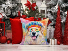 Load image into Gallery viewer, Great Pyrenees Hippie Dawg Throw Pillow - 14x14 Decorative Pillow – Art for Your Home &amp; Patio