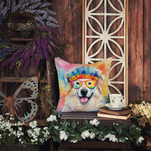 Load image into Gallery viewer, Great Pyrenees Hippie Dawg Throw Pillow - 14x14 Decorative Pillow – Art for Your Home &amp; Patio