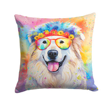 Load image into Gallery viewer, Great Pyrenees Hippie Dawg Throw Pillow - 14x14 Decorative Pillow – Art for Your Home &amp; Patio