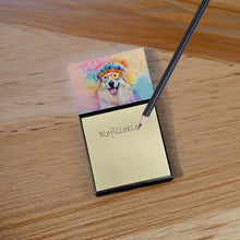 Load image into Gallery viewer, Great Pyrenees Hippie Dawg Sticky Note Holder- Refiilable Desk Accessory Note Pad