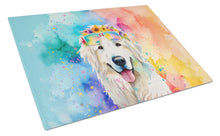 Load image into Gallery viewer, Great Pyrenees Hippie Dawg Glass Cutting Boards – Durable, Decorative Kitchen Art Large