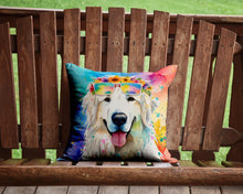 Load image into Gallery viewer, Great Pyrenees Hippie Dawg Throw Pillow - 14x14 Decorative Pillow – Art for Your Home &amp; Patio