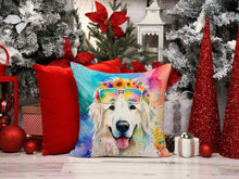Load image into Gallery viewer, Great Pyrenees Hippie Dawg Fabric Decorative Pillow