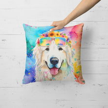 Load image into Gallery viewer, Great Pyrenees Hippie Dawg Fabric Decorative Pillow
