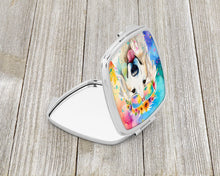 Load image into Gallery viewer, Great Pyrenees Hippie Dawg Compact Mirror – Stylish Purse Mirror with Artistic Covers