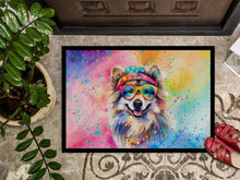Load image into Gallery viewer, Keeshond Hippie Dawg Doormat - 24x36 Decorative Floor Mat – Indoor/Outdoor Rug with Artistic Flair