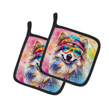 Load image into Gallery viewer, Keeshond Hippie Dawg Pot Holders - Set of 2 Decorative Kitchen Helpers | Made in the USA