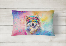 Load image into Gallery viewer, Keeshond Hippie Dawg Fabric Decorative Pillow