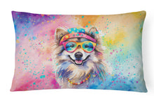 Load image into Gallery viewer, Keeshond Hippie Dawg Fabric Decorative Pillow