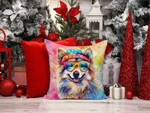 Load image into Gallery viewer, Keeshond Hippie Dawg Throw Pillow - 14x14 Decorative Pillow – Art for Your Home &amp; Patio