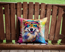 Load image into Gallery viewer, Keeshond Hippie Dawg Throw Pillow - 14x14 Decorative Pillow – Art for Your Home &amp; Patio