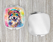 Load image into Gallery viewer, Keeshond Hippie Dawg Compact Mirror – Stylish Purse Mirror with Artistic Covers