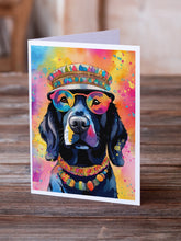 Load image into Gallery viewer, Black Labrador Hippie Dawg Greeting Cards - Blank Note Cards – 8-Pack of Artist-Designed Cards with Envelopes