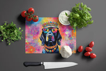 Load image into Gallery viewer, Black Labrador Hippie Dawg Glass Cutting Boards – Durable, Decorative Kitchen Art Large