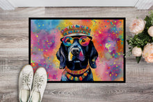 Load image into Gallery viewer, Black Labrador Hippie Dawg Doormat - 18X27 Indoor / Outdoor Rug | Made in USA