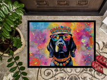 Load image into Gallery viewer, Black Labrador Hippie Dawg Doormat - 18X27 Indoor / Outdoor Rug | Made in USA