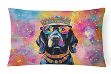 Load image into Gallery viewer, Black Labrador Hippie Dawg Fabric Decorative Pillow