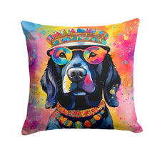 Load image into Gallery viewer, Black Labrador Hippie Dawg Throw Pillow - 14x14 Decorative Pillow – Art for Your Home &amp; Patio