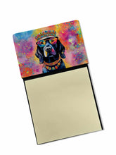 Load image into Gallery viewer, Black Labrador Hippie Dawg Sticky Note Holder- Refiilable Desk Accessory Note Pad