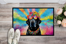 Load image into Gallery viewer, Black Labrador Hippie Dawg Doormat - 18X27 Indoor / Outdoor Rug | Made in USA