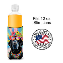 Load image into Gallery viewer, Black Labrador Hippie Dawg Slim Can Huggers – Fun, Functional Drink Coolers for Every Occasion