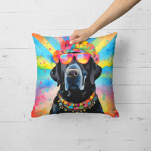 Load image into Gallery viewer, Black Labrador Hippie Dawg Fabric Decorative Pillow