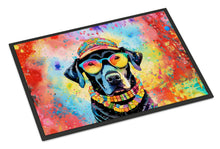 Load image into Gallery viewer, Black Labrador Hippie Dawg Doormat - 18X27 Indoor / Outdoor Rug | Made in USA