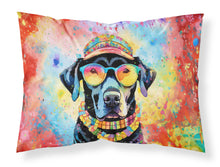 Load image into Gallery viewer, Black Labrador Hippie Dawg Standard Pillowcase – Artistic Decorative Front, White Back