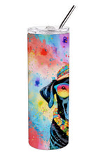 Load image into Gallery viewer, Black Labrador Hippie Dawg Stainless Steel Skinny Tumbler