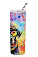 Load image into Gallery viewer, Black Labrador Hippie Dawg Stainless Steel Skinny Tumbler