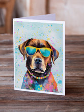 Load image into Gallery viewer, Chocolate Labrador Hippie Dawg Greeting Cards - Blank Note Cards – 8-Pack of Artist-Designed Cards with Envelopes