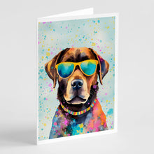 Load image into Gallery viewer, Chocolate Labrador Hippie Dawg Greeting Cards - Blank Note Cards – 8-Pack of Artist-Designed Cards with Envelopes