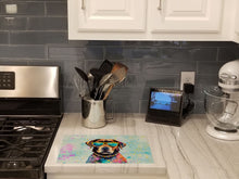 Load image into Gallery viewer, Chocolate Labrador Hippie Dawg Glass Cutting Boards – Durable, Decorative Kitchen Art Large