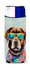 Load image into Gallery viewer, Chocolate Labrador Hippie Dawg Slim Can Huggers – Fun, Functional Drink Coolers for Every Occasion