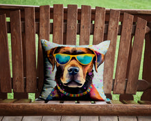 Load image into Gallery viewer, Chocolate Labrador Hippie Dawg Throw Pillow - 14x14 Decorative Pillow – Art for Your Home &amp; Patio