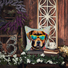 Load image into Gallery viewer, Chocolate Labrador Hippie Dawg Fabric Decorative Pillow