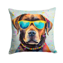 Load image into Gallery viewer, Chocolate Labrador Hippie Dawg Fabric Decorative Pillow