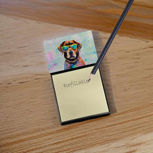 Load image into Gallery viewer, Chocolate Labrador Hippie Dawg Sticky Note Holder- Refiilable Desk Accessory Note Pad